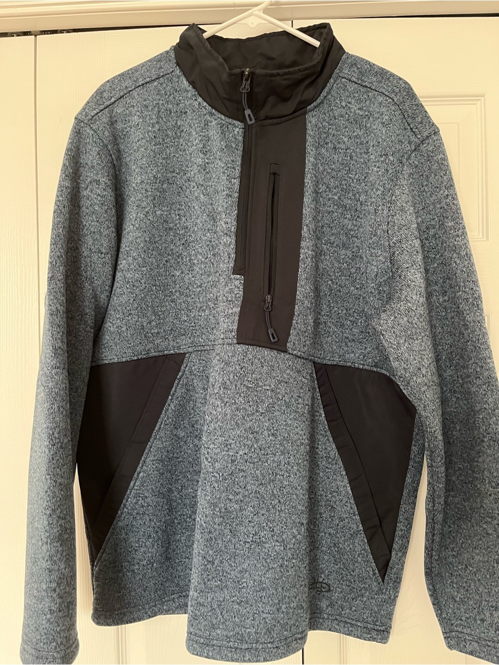 Heather Gray Half-Zip Pullover with Black Panels